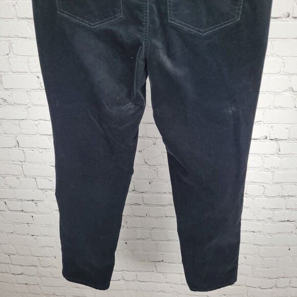 Talbots Black Velveteen Cotton Stretch Straight Leg High Rise Pants 10P (31x29) - Picture 9 of 13